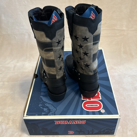 Durango Women’s Black Faded Flag Harness Boot size 6.5 medium. New in Box - Picture 5 of 14